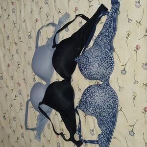 Lot Of 3 PINK Victoria's Secret Wear Everywhere Push-Up Bras Size 40DD